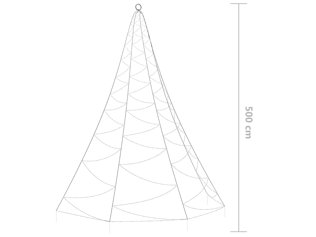 Árbol de pared con gancho metálico 720 LED blanco frío 5 m