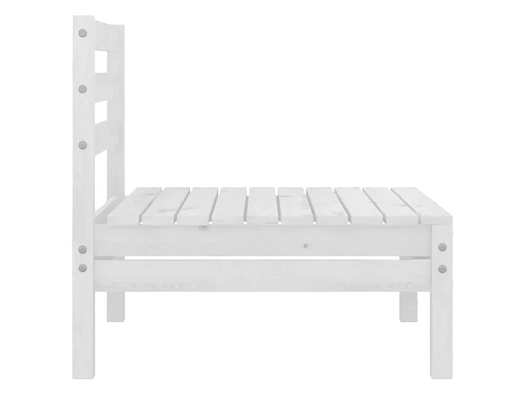 Canapés centraux de jardin 2 pcs blanc bois de pin massif