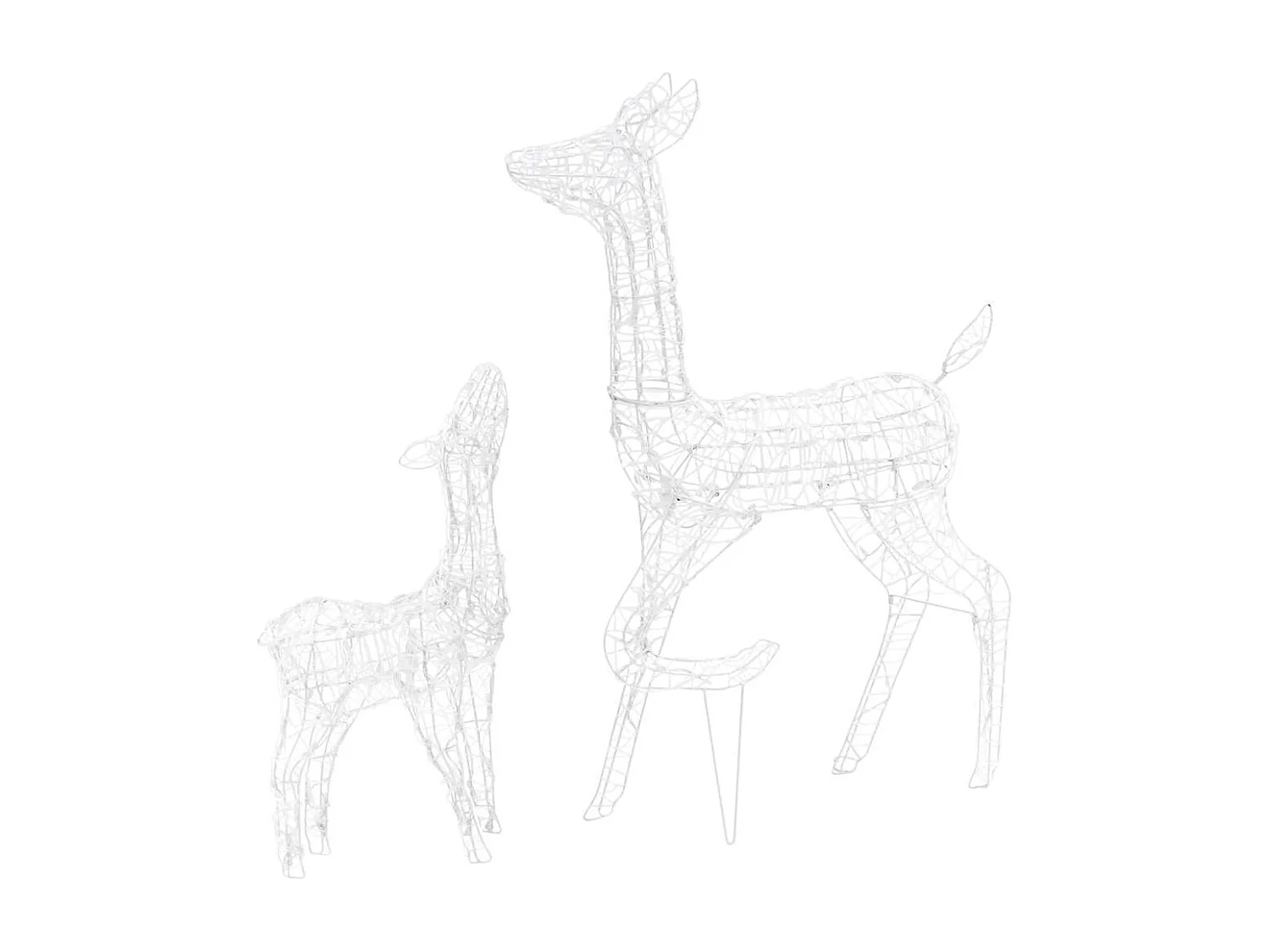 Famille de rennes de décoration Acrylique 160 LED blanc froid