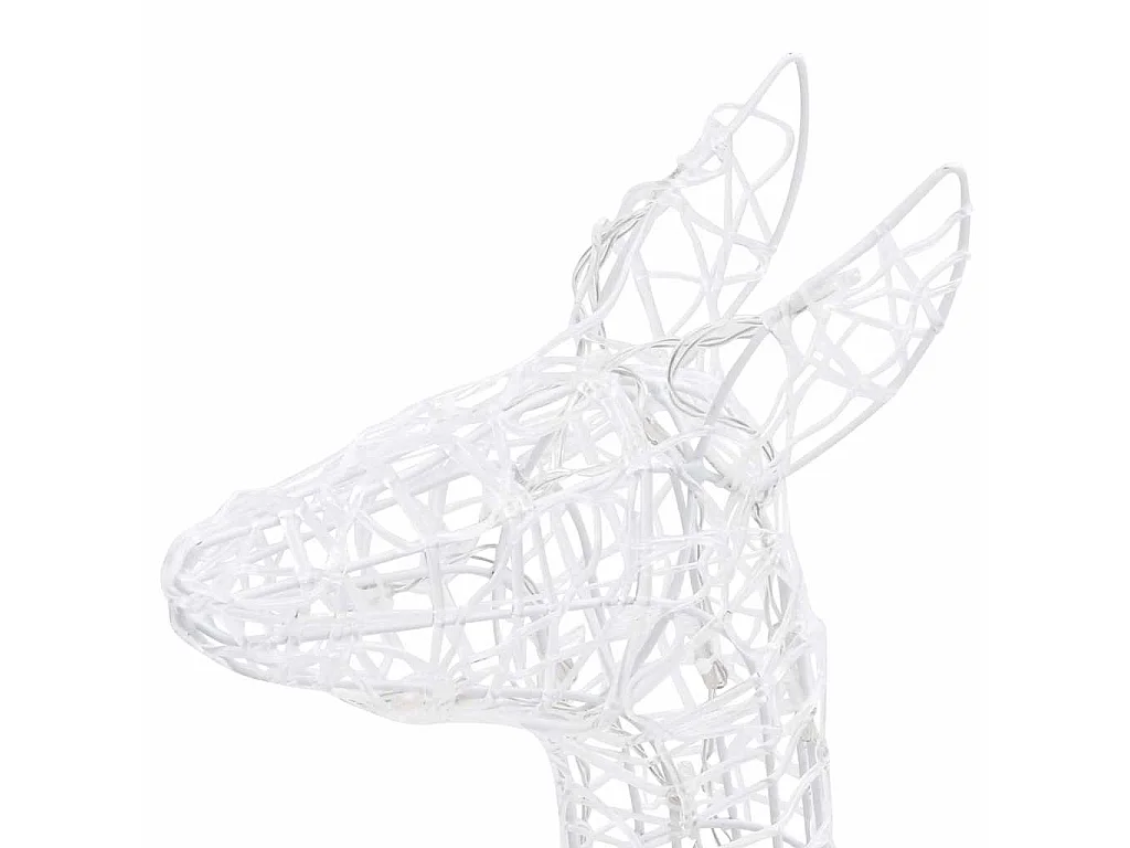 Família de renas decorativa 160 luzes LED acrílico branco frio