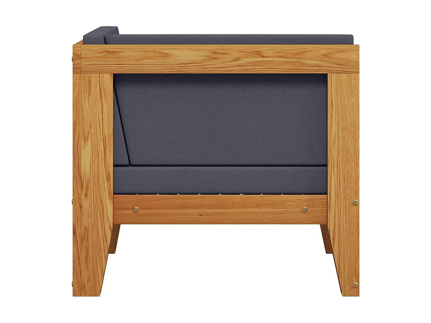 Canapé d'angle sectionnel et coussins gris foncé Bois d'acacia