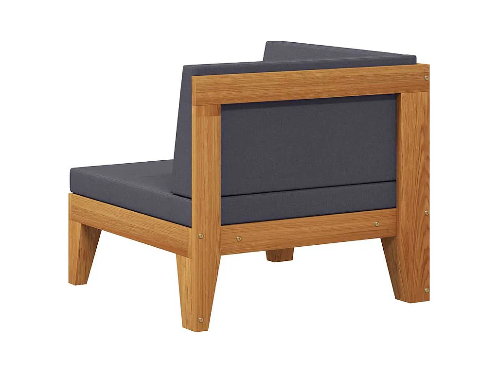 Modular-Ecksofa mit Dunkelgrauen Kissen Akazie Massivholz