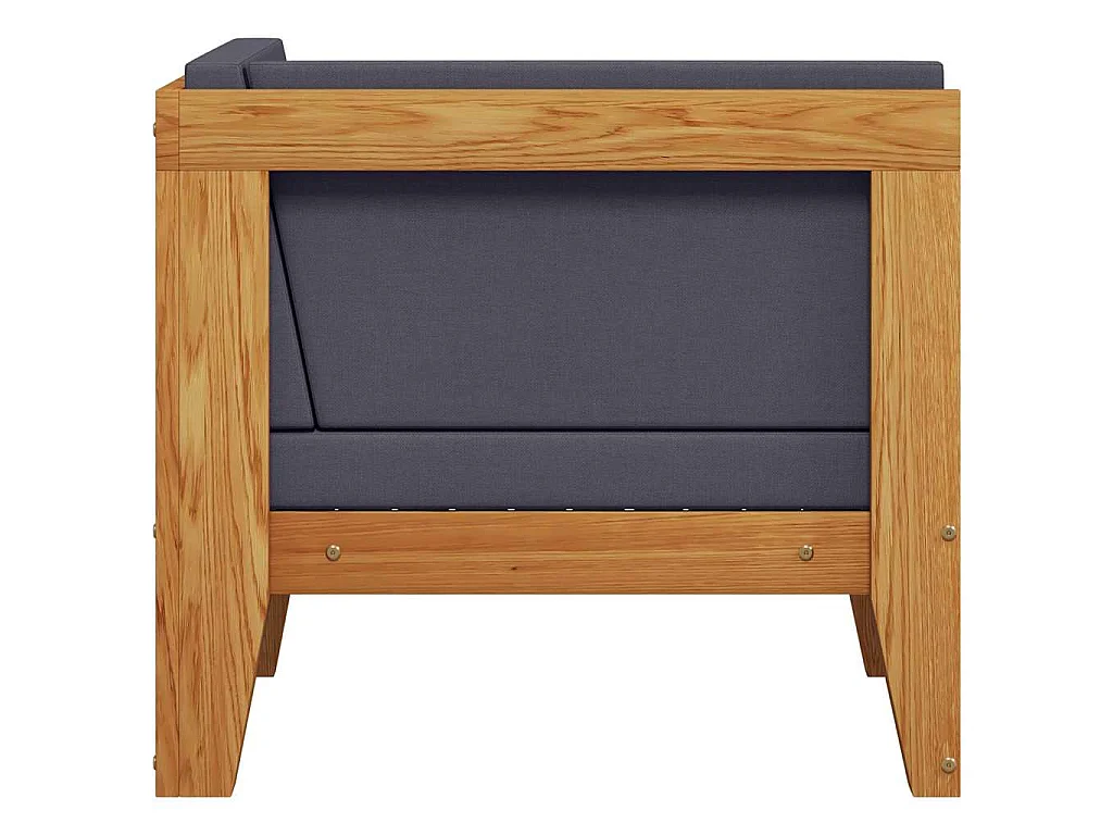 Modular-Ecksofa mit Dunkelgrauen Kissen Akazie Massivholz