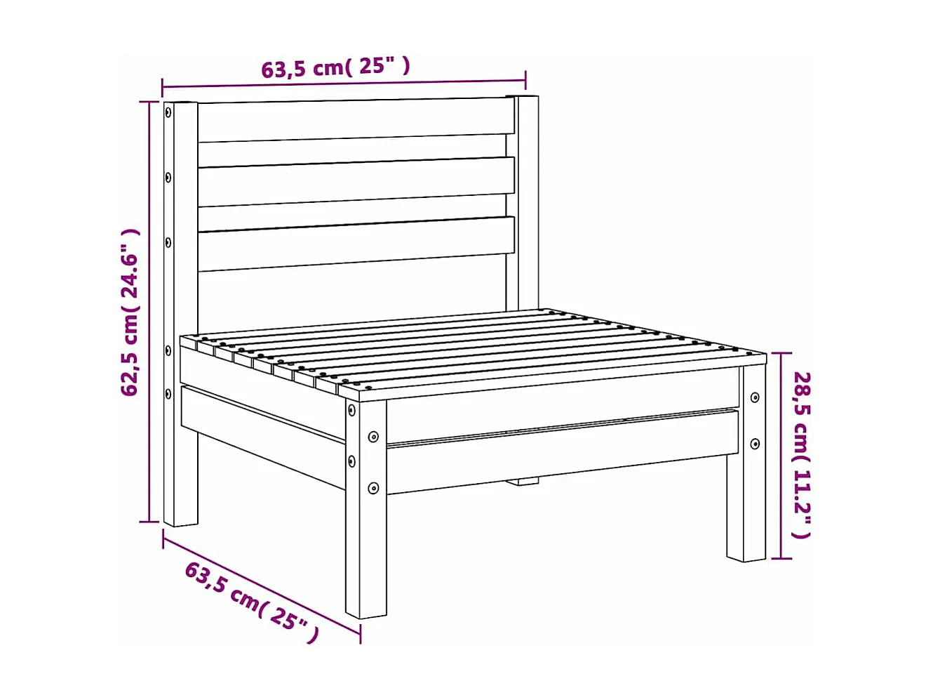 Canapés centraux de jardin 2 pcs gris bois de pin massif