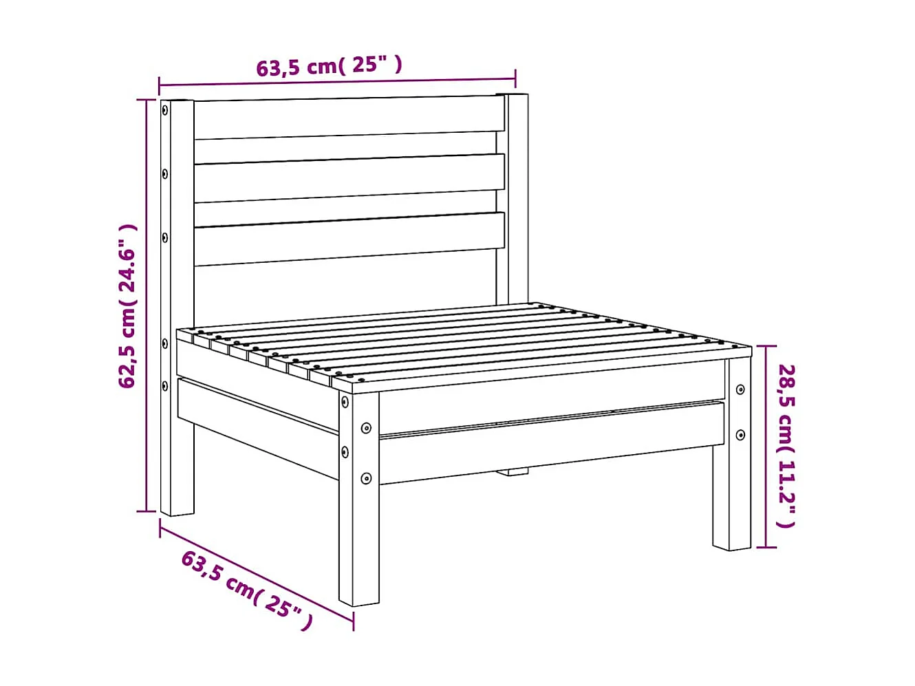Canapés centraux de jardin 2 pcs gris bois de pin massif