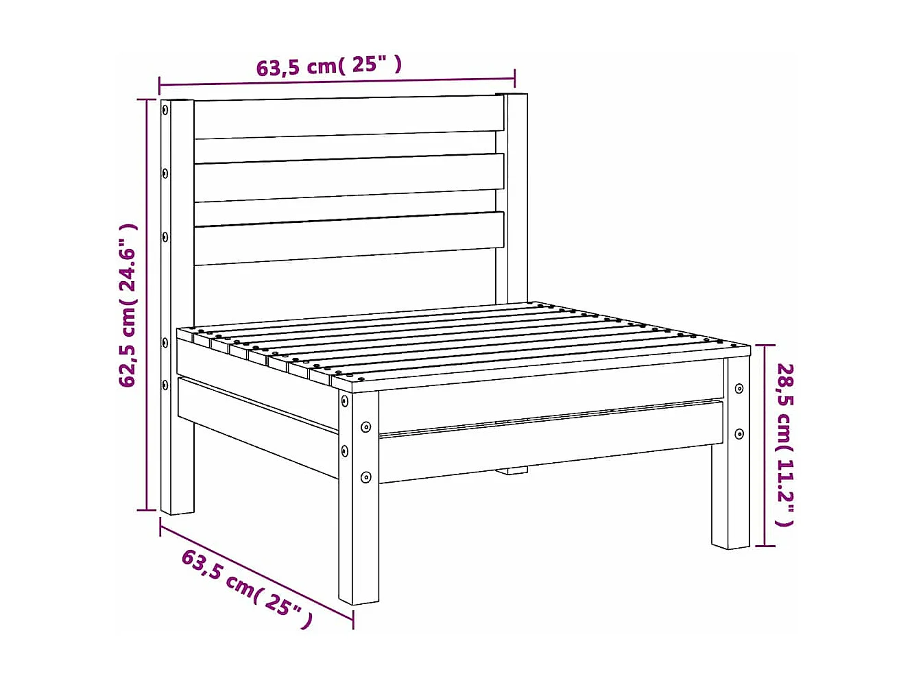 Canapés centraux de jardin 2 pcs gris bois de pin massif