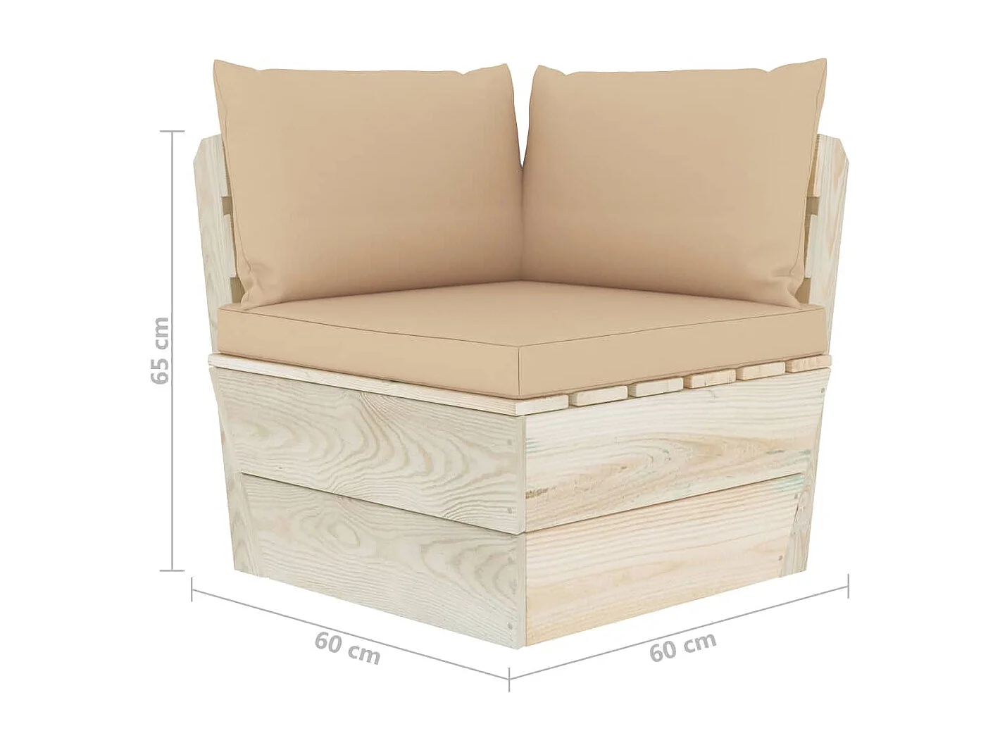 Garten-Paletten-Ecksofa mit Kissen Imprägniertes Fichtenholz