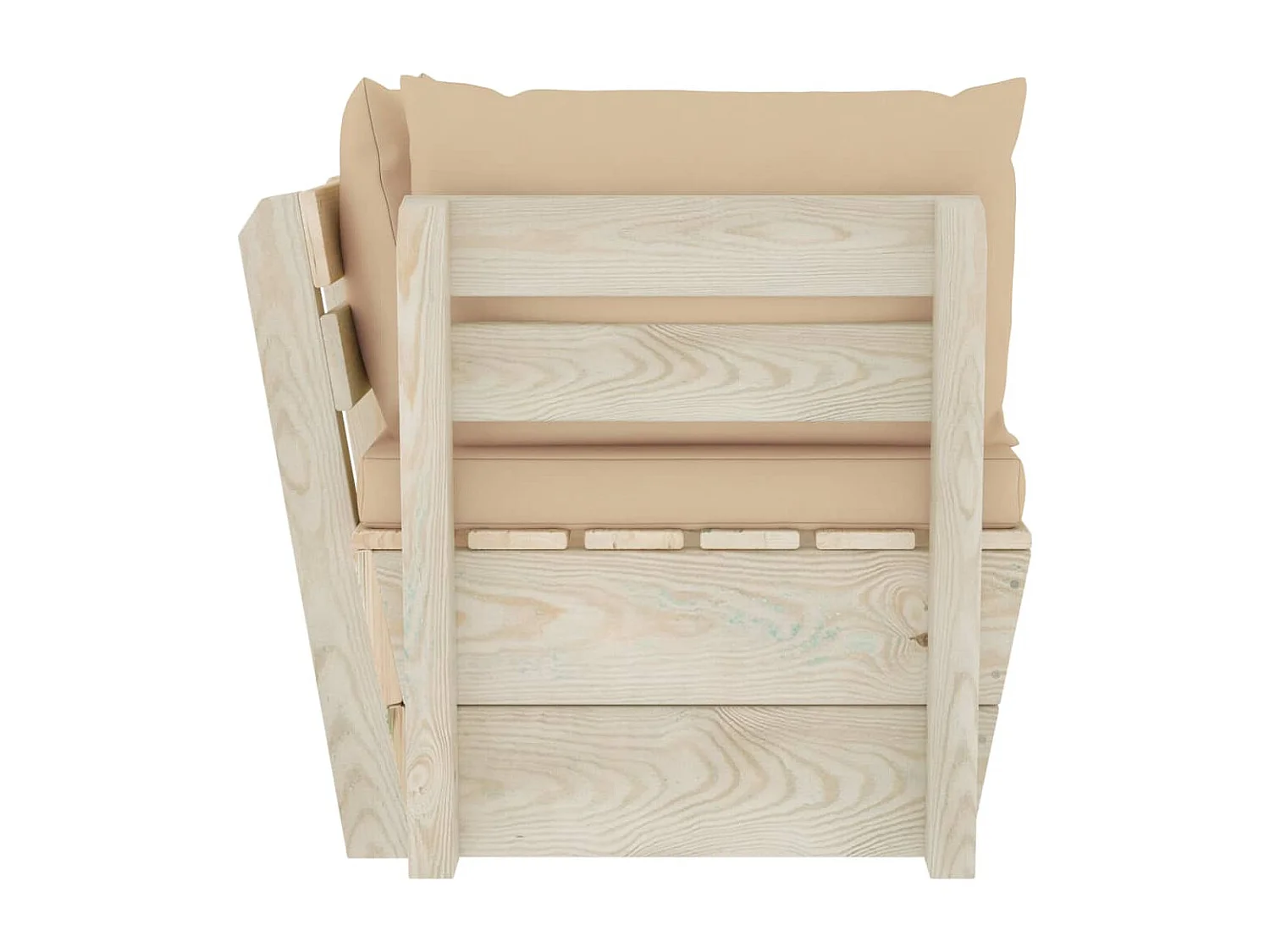 Divano Angolare da Giardino su Pallet e Cuscini Legno di Abete