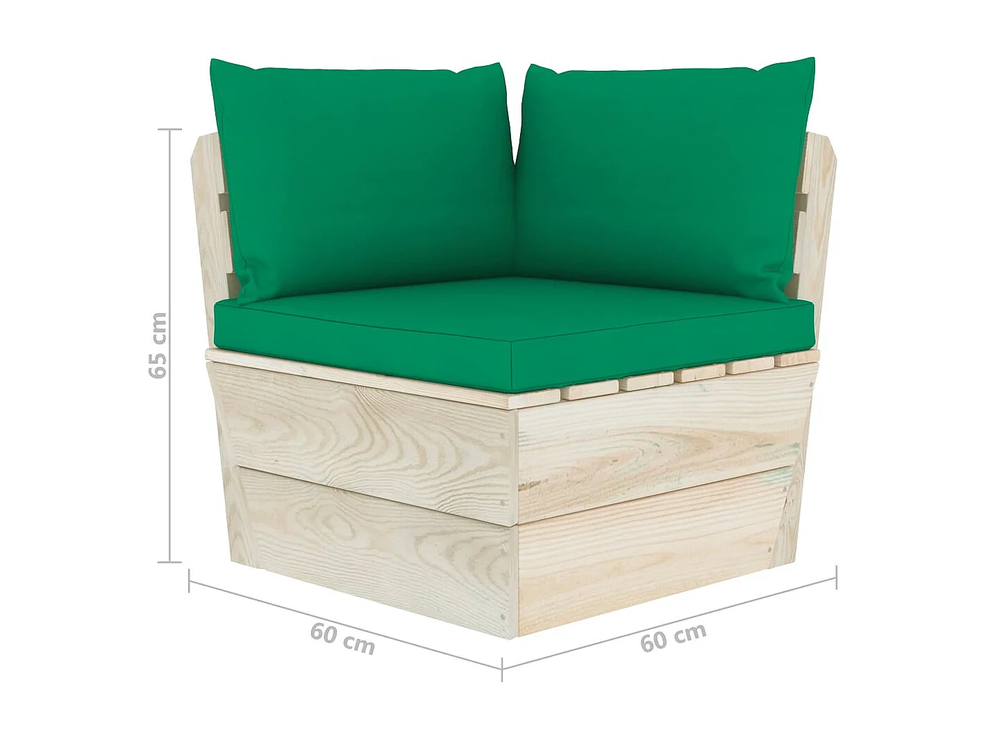 Tuinhoekbank met kussens pallet geïmpregneerd vurenhout