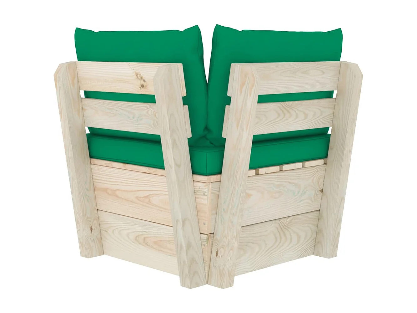 Tuinhoekbank met kussens pallet geïmpregneerd vurenhout