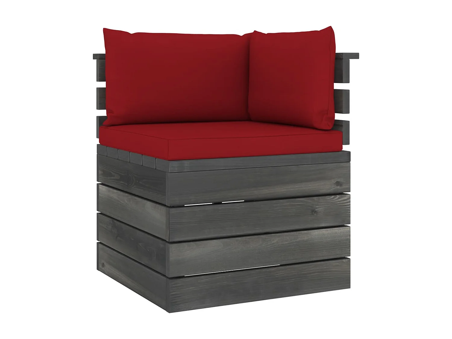 Canapé d'angle palette de jardin avec coussins Bois de pin