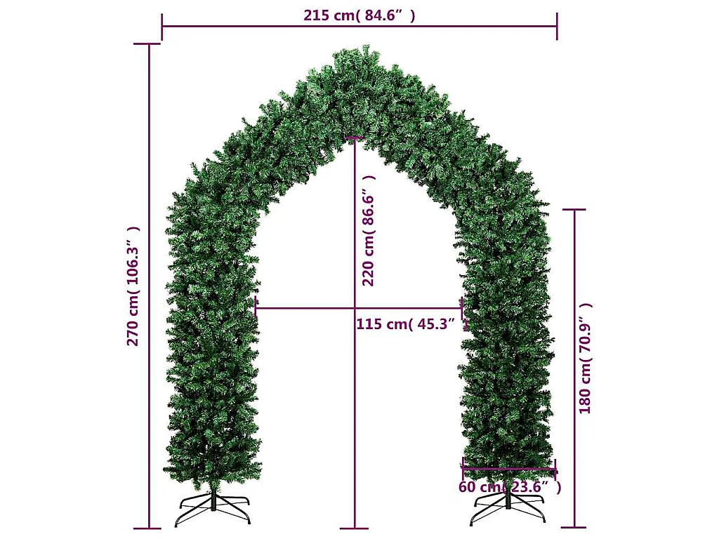 Arco de navidad verde 270 cm