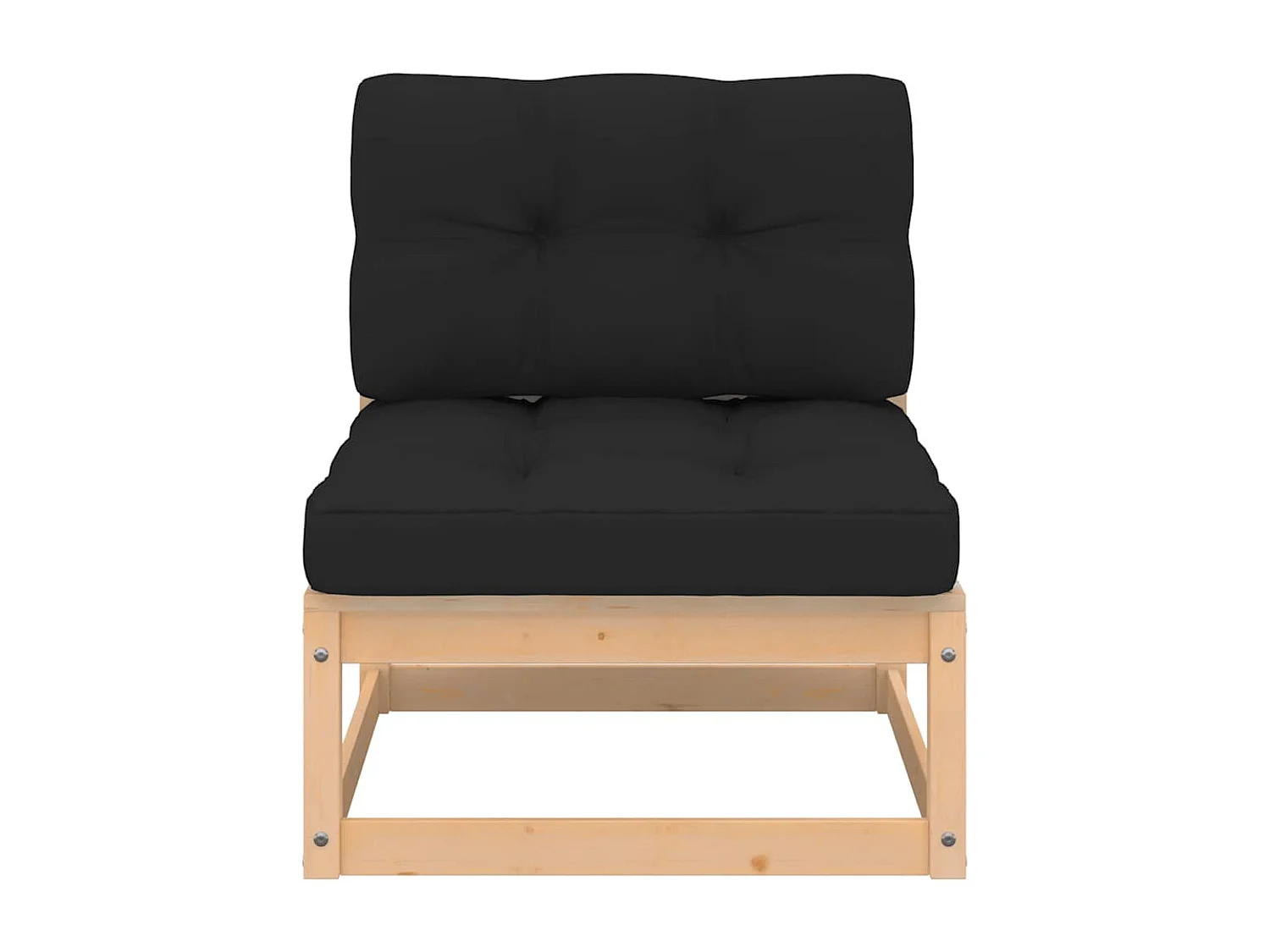 Divano Centrale Giardino con Cuscini in Legno di Pino