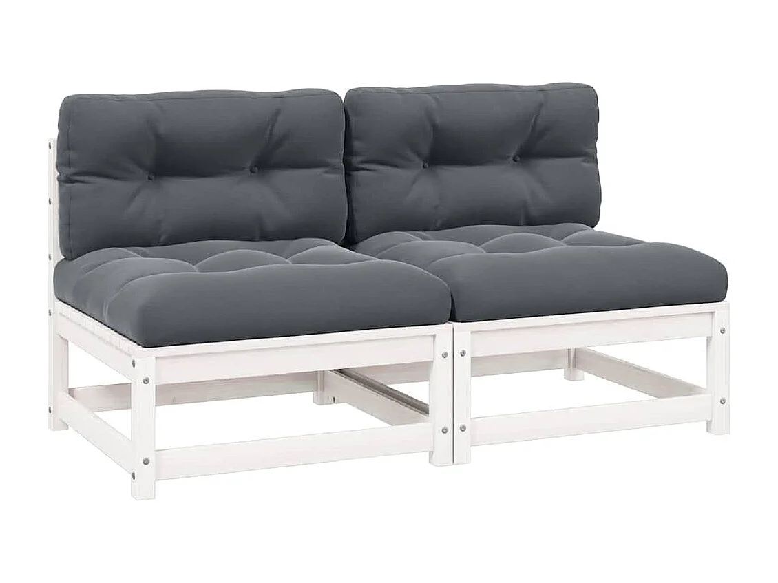 Canapés centraux de jardin coussins anthracite 2 pcs