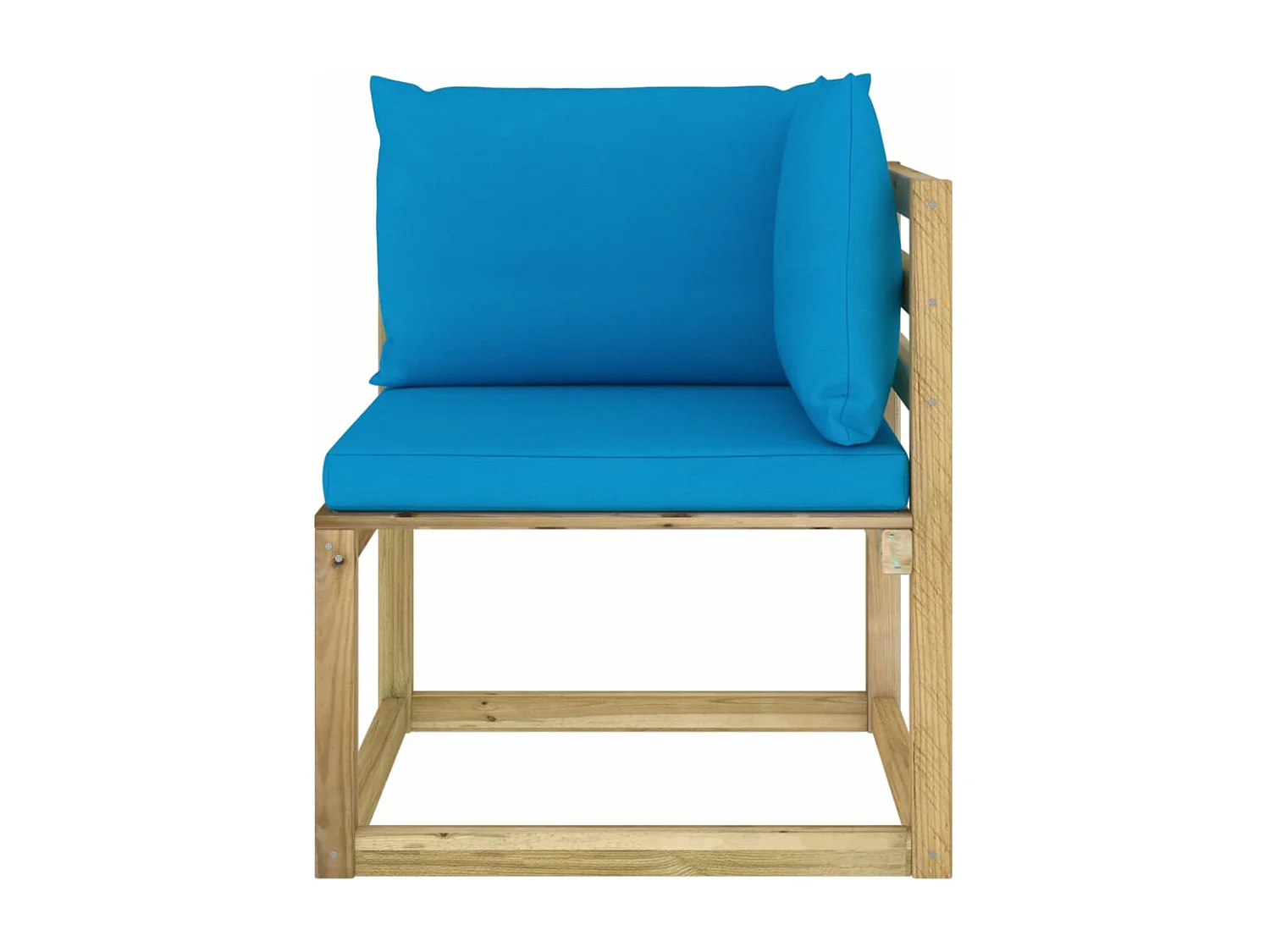 Canapés d'angle de jardin 2pcs et coussins Pin imprégné de vert