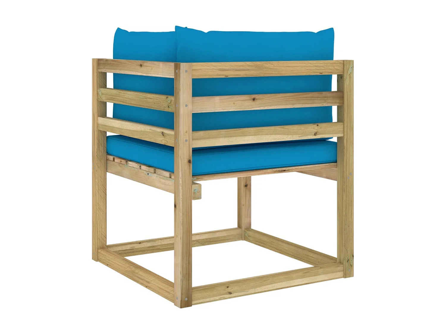 Canapés d'angle de jardin 2pcs et coussins Pin imprégné de vert