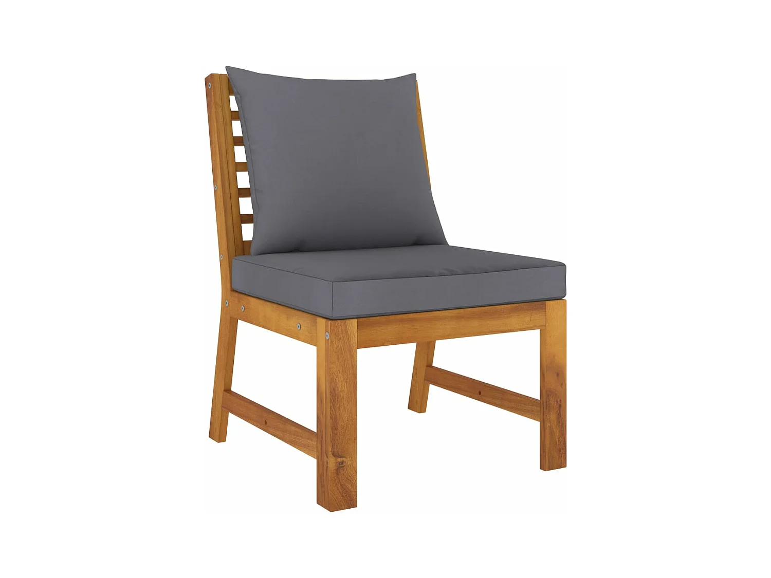 Canapé central sectionnel avec coussin gris foncé Bois d'acacia