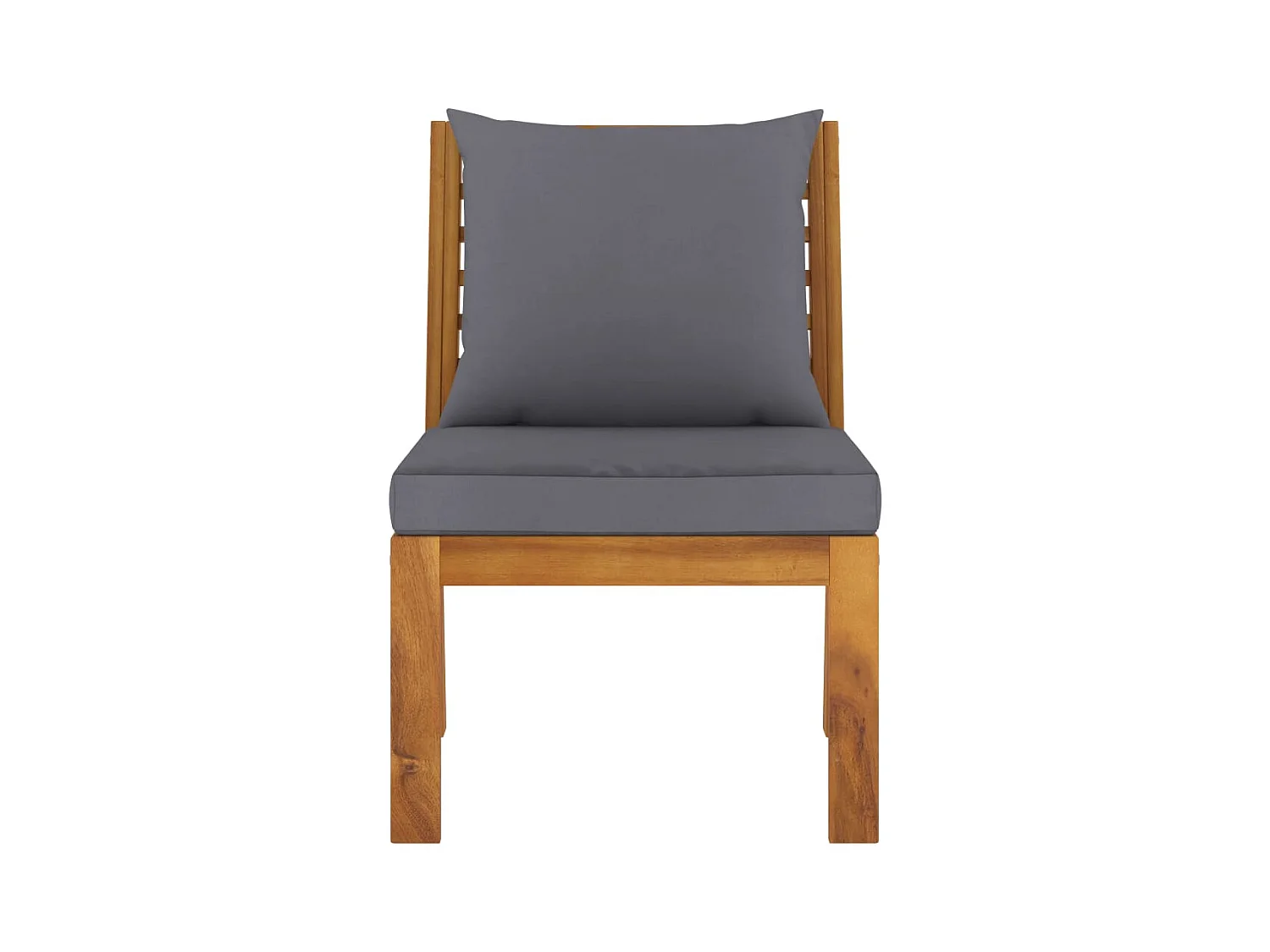 Modular-Mittelsofa mit Dunkelgrauen Kissen Akazie Massivholz