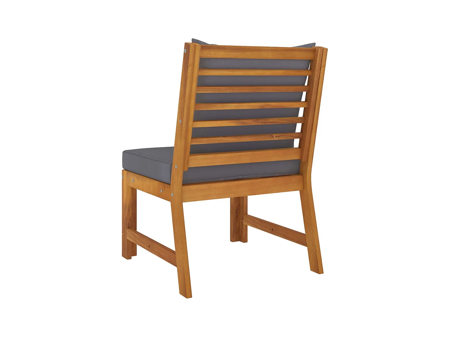 Modular-Mittelsofa mit Dunkelgrauen Kissen Akazie Massivholz