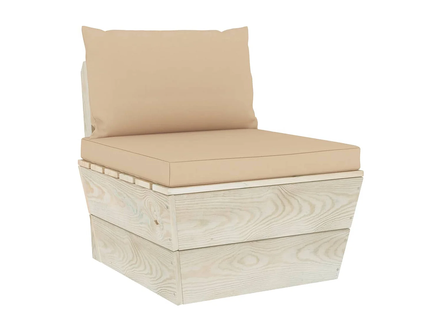 Garten-Paletten-Mittelsofa mit Kissen Imprägniertes Fichtenholz