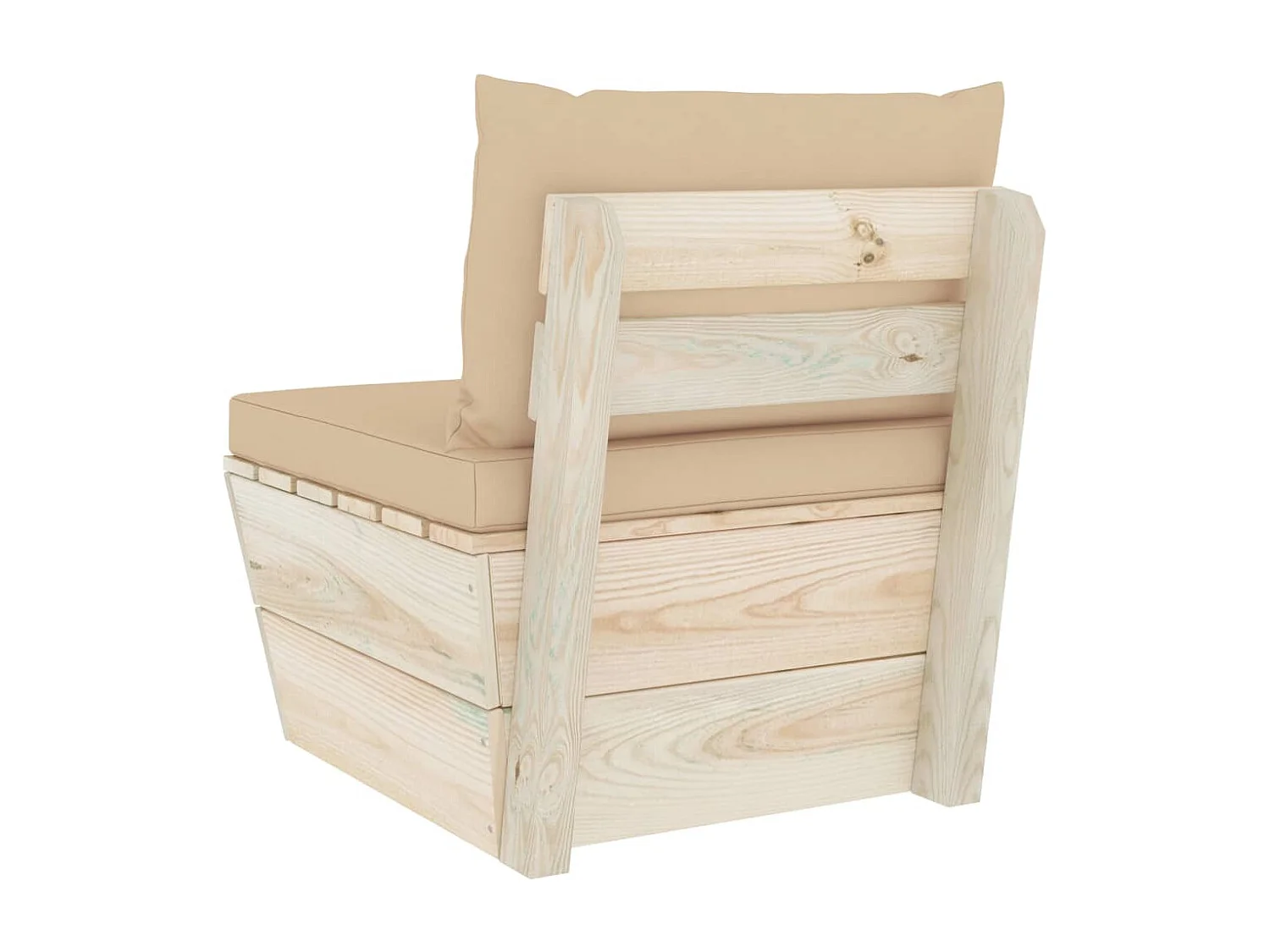 Garten-Paletten-Mittelsofa mit Kissen Imprägniertes Fichtenholz