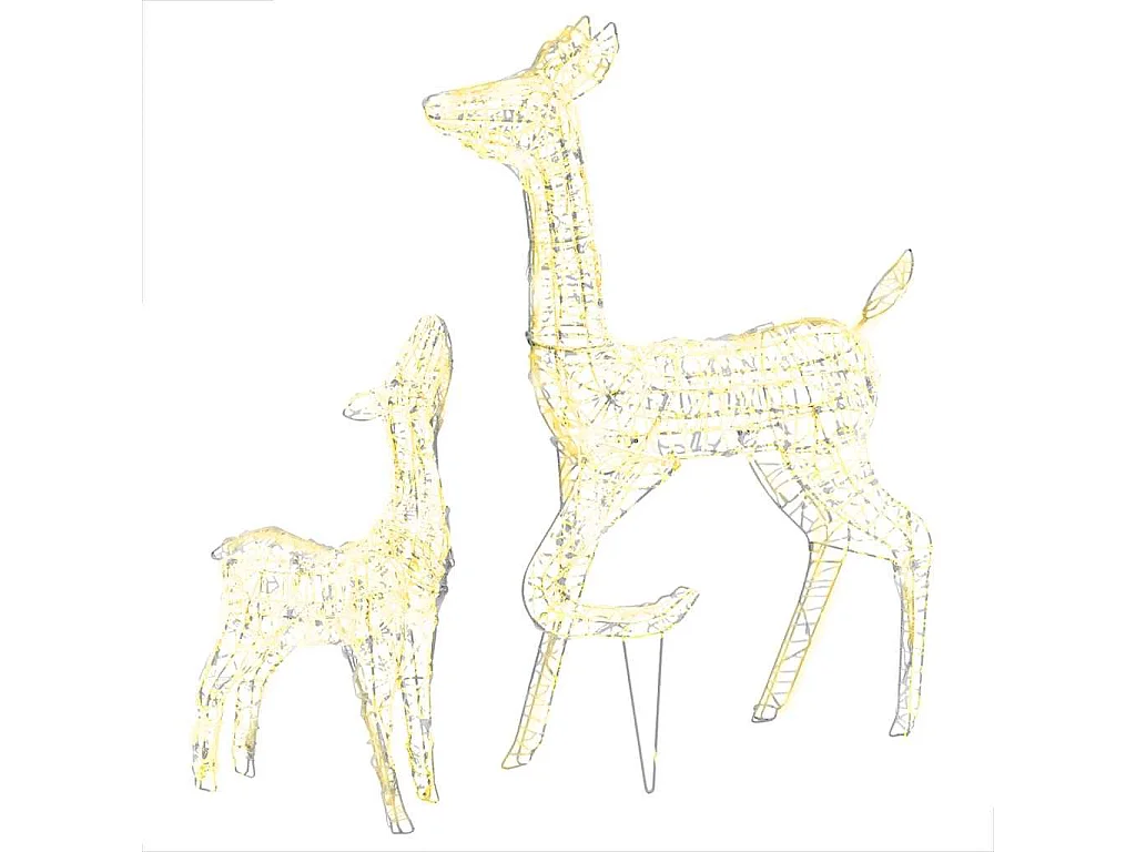 Famille de rennes de décoration Acrylique 160 LED blanc chaud