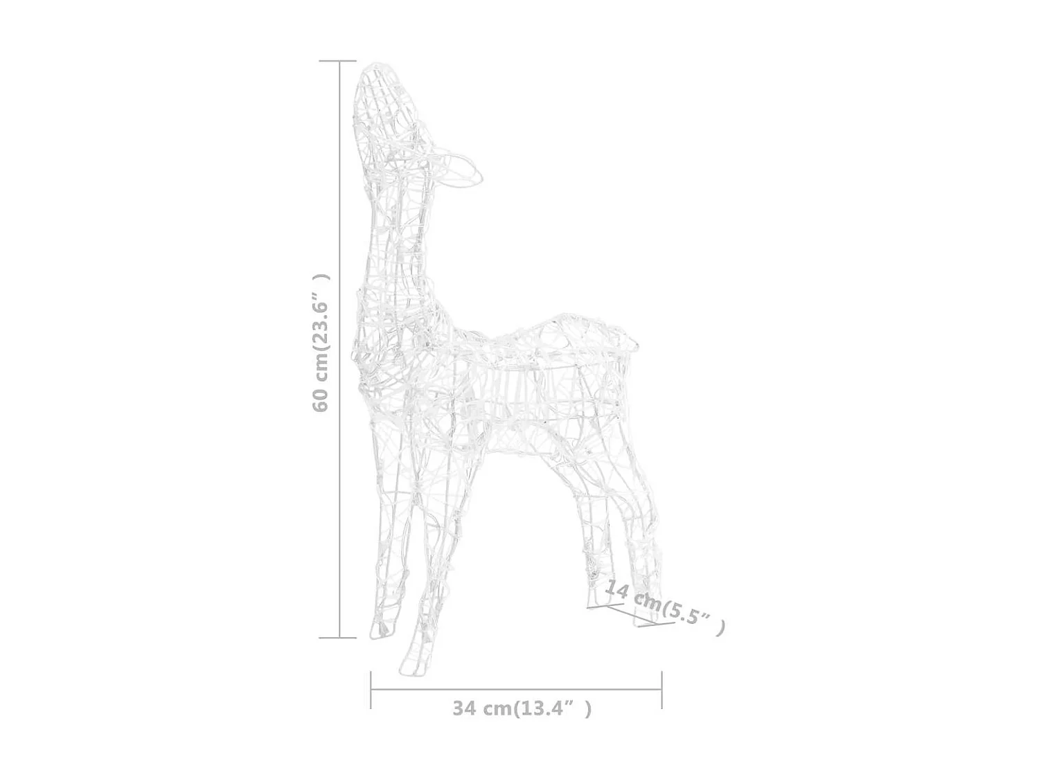 Famille de rennes de décoration Acrylique 160 LED blanc chaud