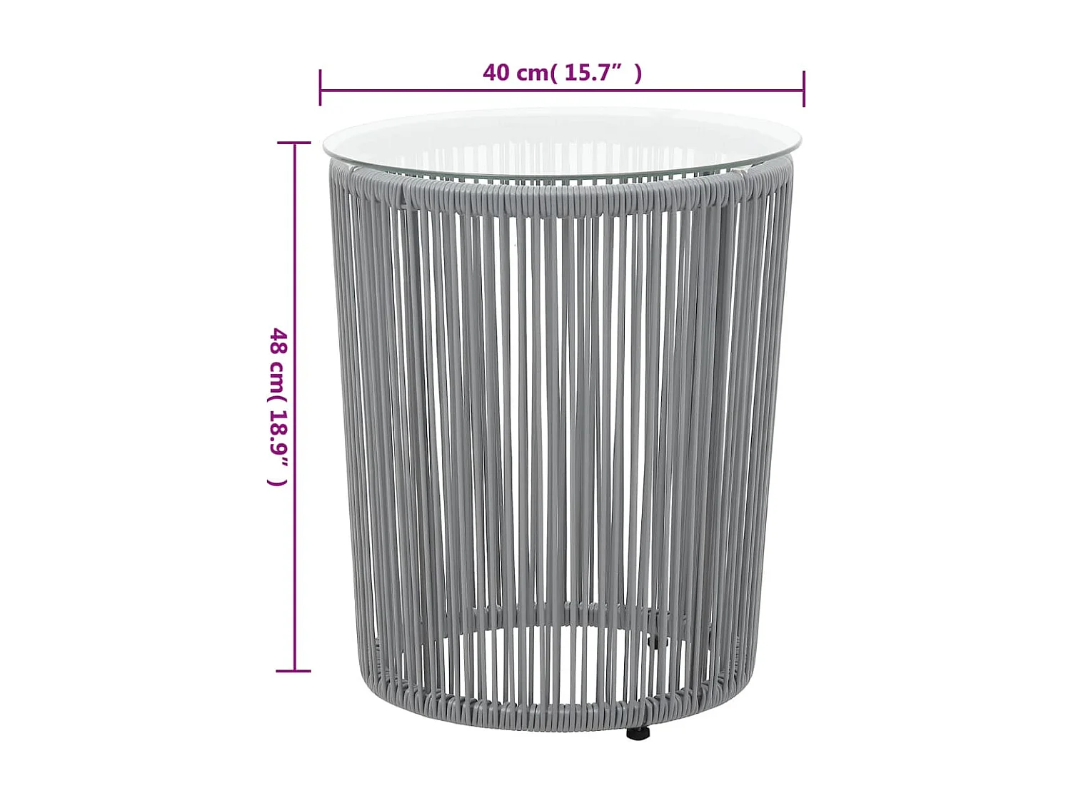 Set mesa y sillas de jardín 3 pzas y cojines ratán PE gris