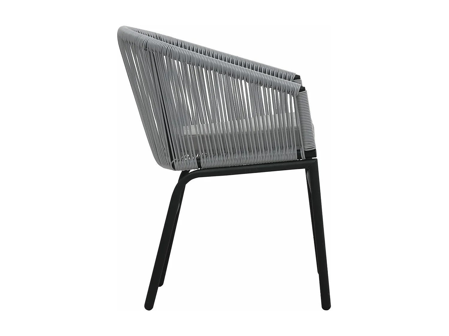 Set mesa y sillas de jardín 3 pzas y cojines ratán PE gris