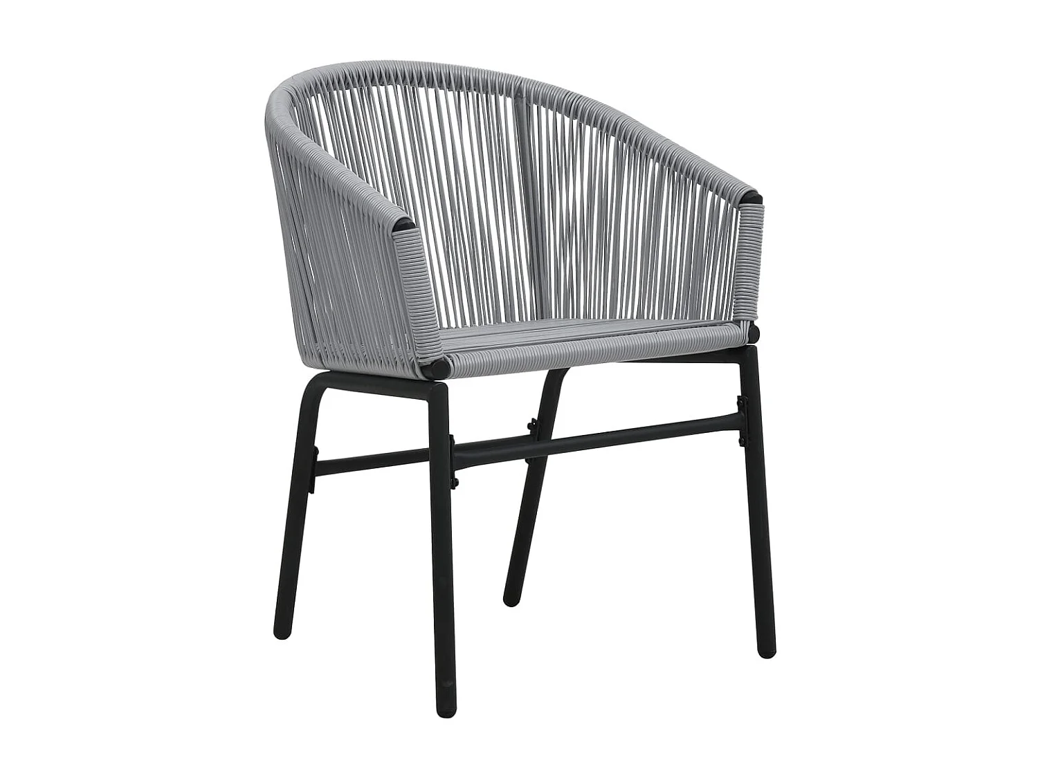 Set mesa y sillas de jardín 3 pzas y cojines ratán PE gris