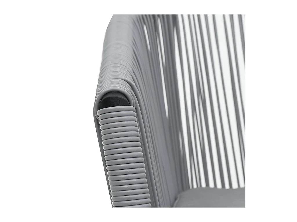 Ensemble de bistro 3 pcs avec coussins Rotin PE Gris