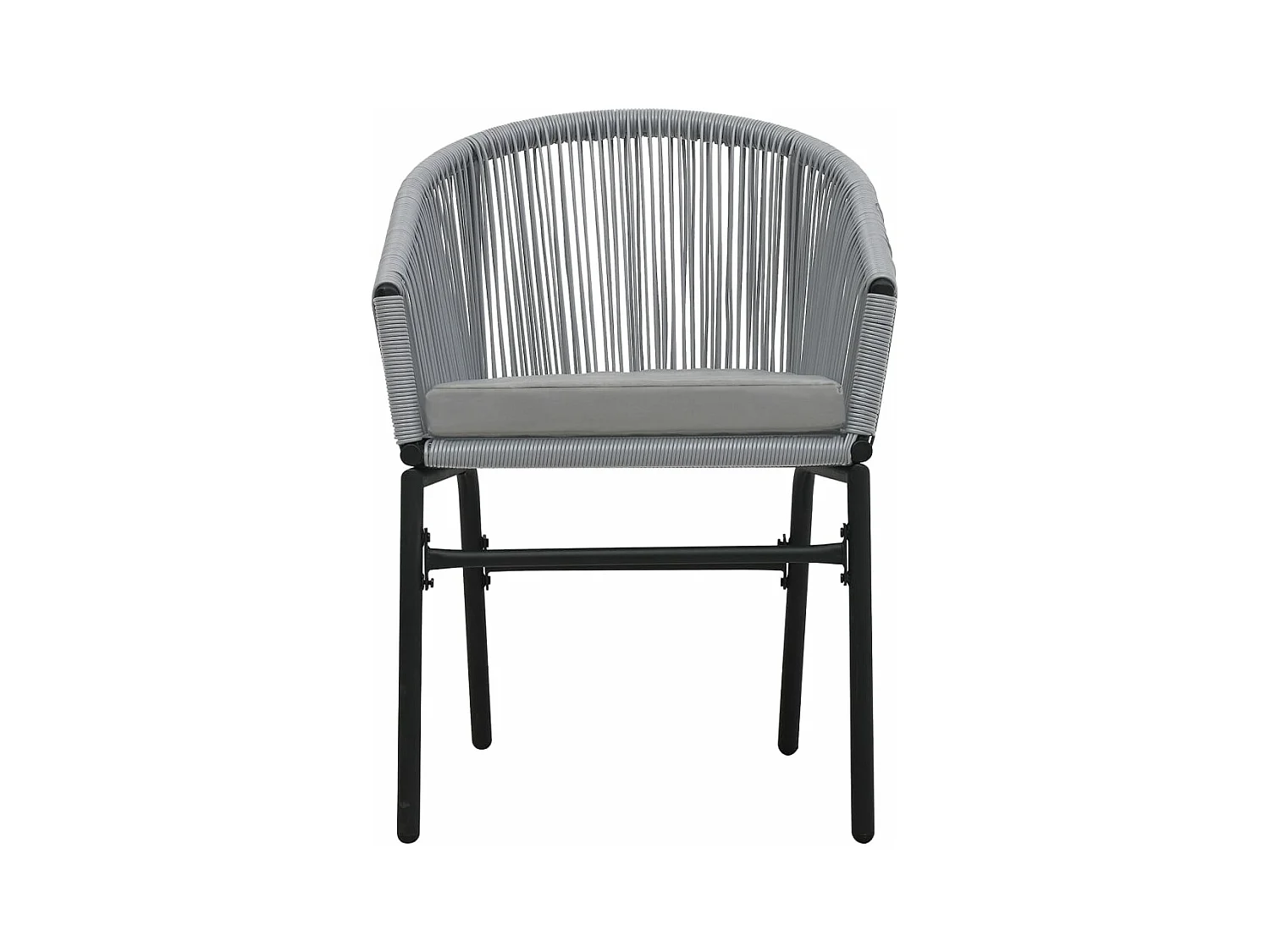 Ensemble de bistro 3 pcs avec coussins Rotin PE Gris