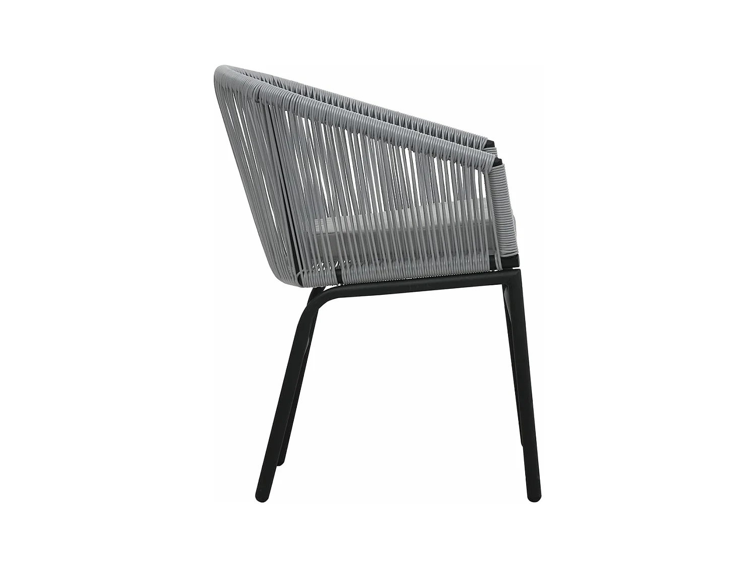 Ensemble de bistro 3 pcs avec coussins Rotin PE Gris