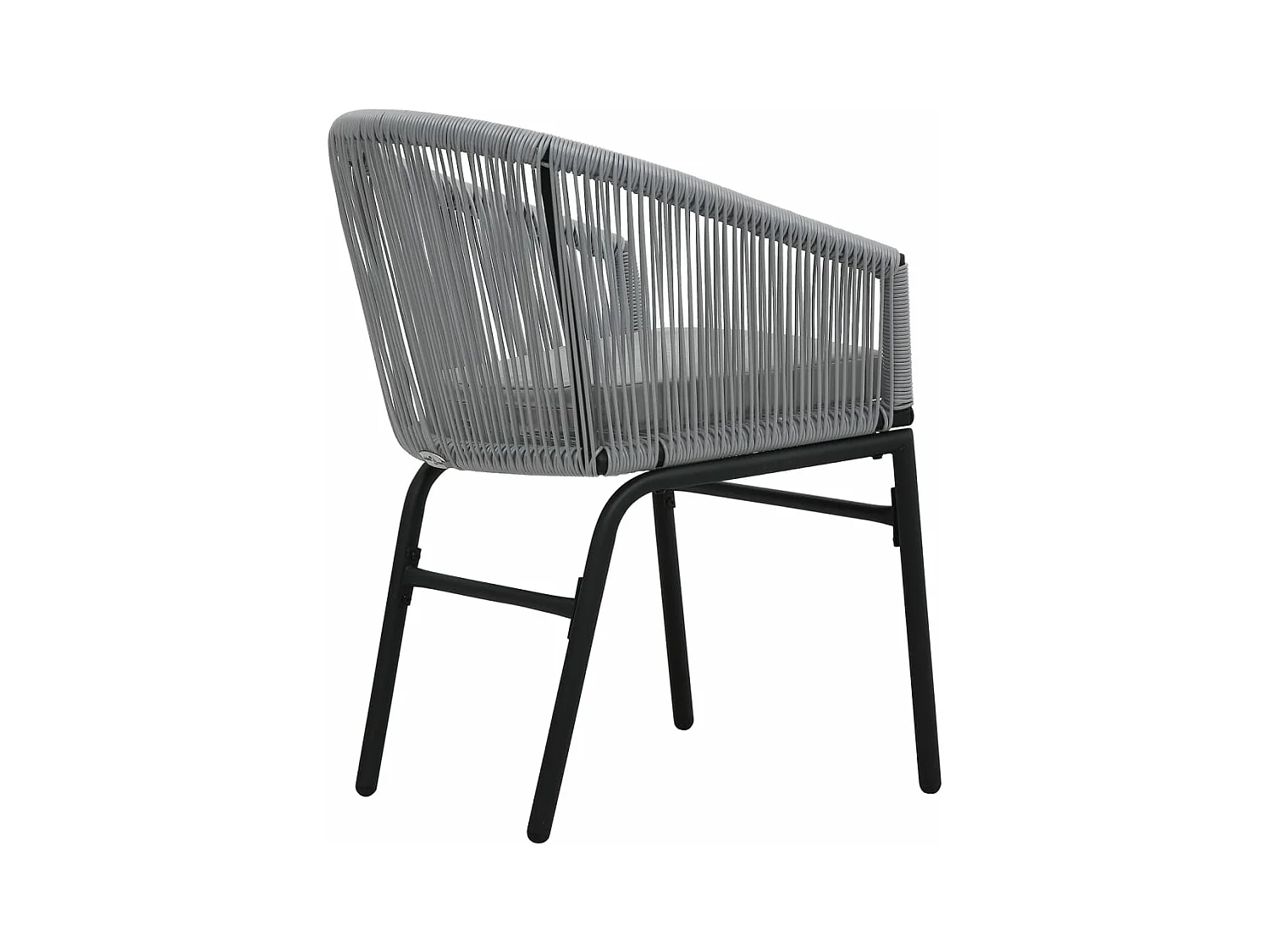 Ensemble de bistro 3 pcs avec coussins Rotin PE Gris