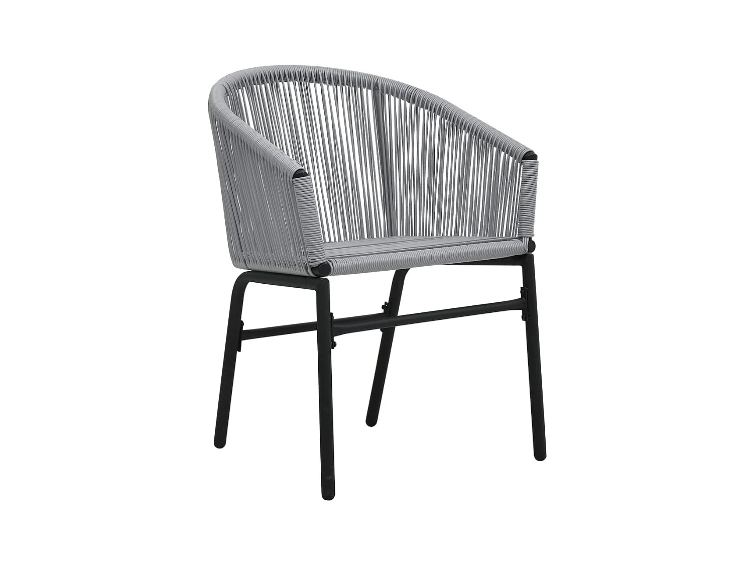 Ensemble de bistro 3 pcs avec coussins Rotin PE Gris