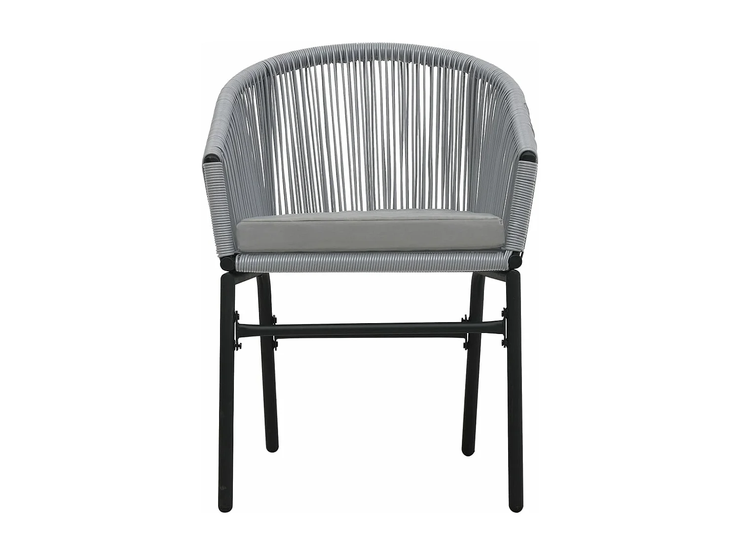 Ensemble de bistro 3 pcs avec coussins Rotin PE Gris