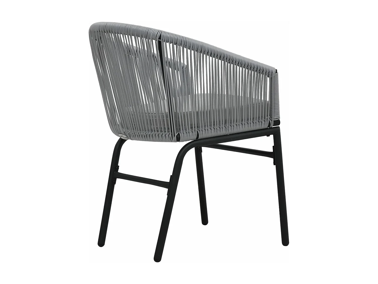 Ensemble de bistro 3 pcs avec coussins Rotin PE Gris