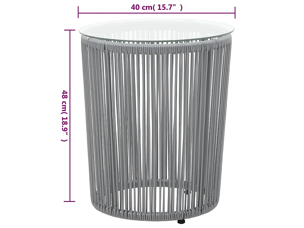 3-tlg. Bistro-Set mit Kissen PE-Rattan Grau