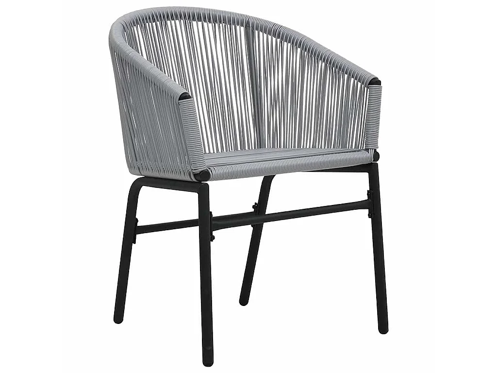3-tlg. Bistro-Set mit Kissen PE-Rattan Grau