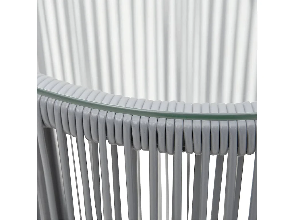 3-tlg. Bistro-Set mit Kissen PE-Rattan Grau