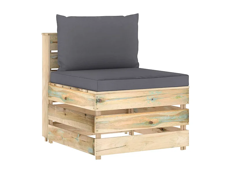 Canapé central sectionnel avec coussins Bois imprégné de vert