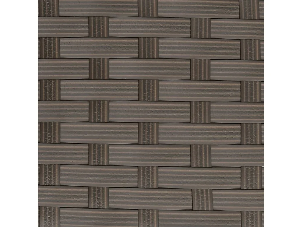 Canapé d'extérieur en L avec coussins résine tressée marron