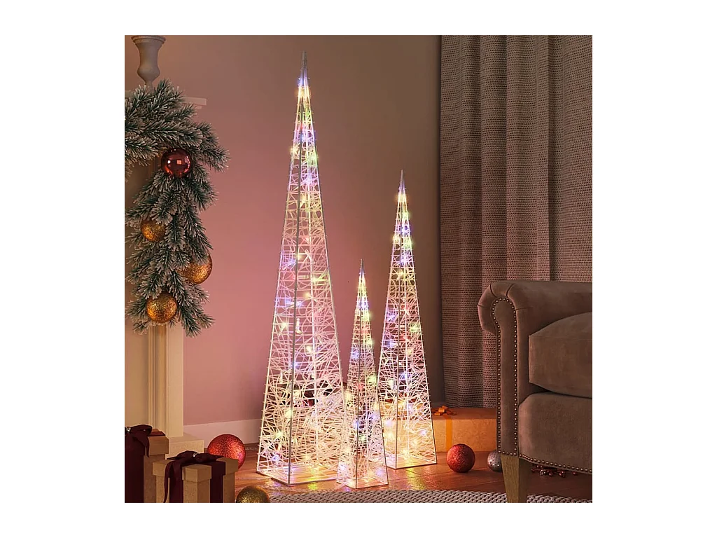 Jeu de cônes lumineux à LED Acrylique Multicolore 60/90/120 cm