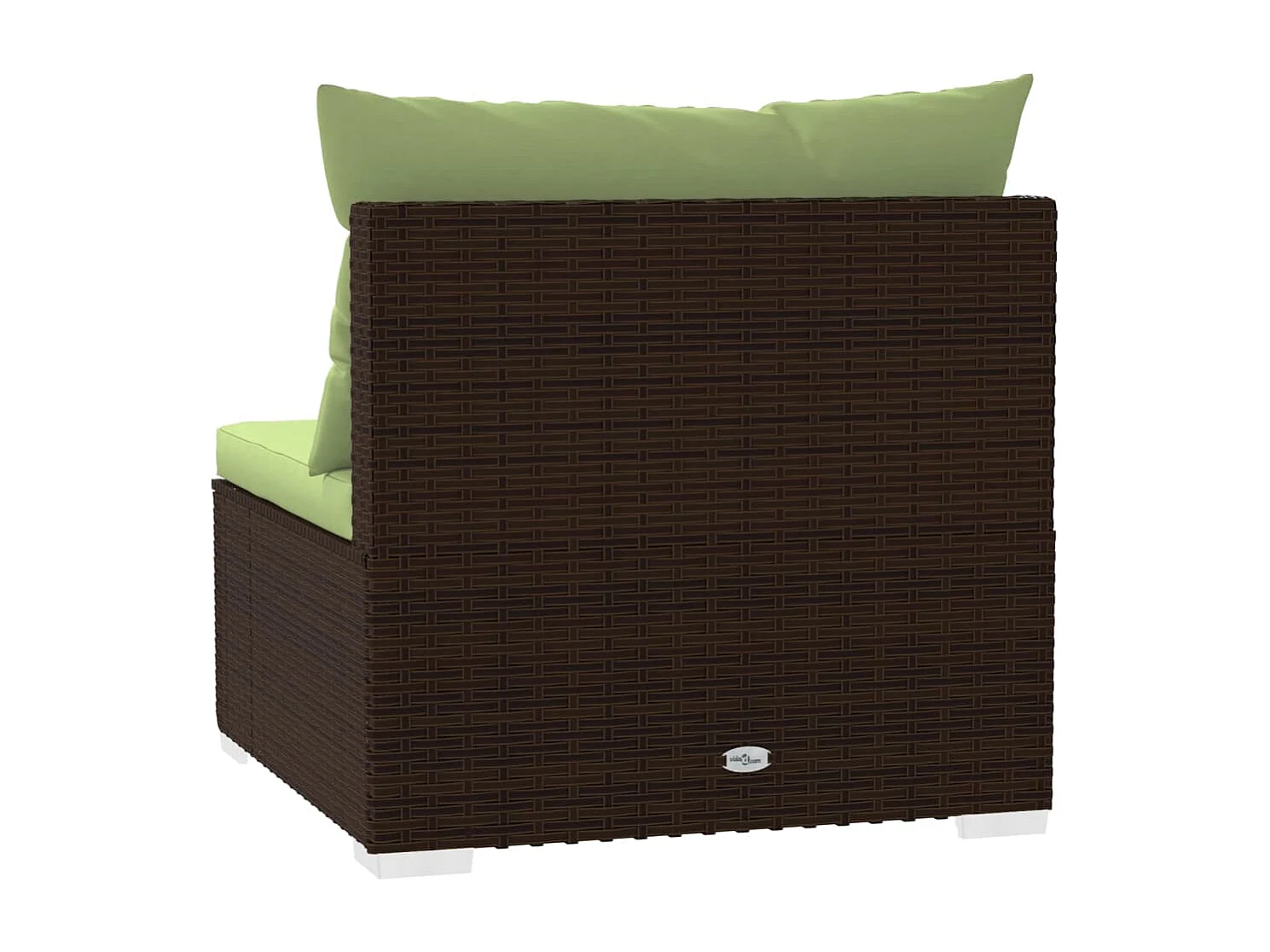 Canapé central de jardin avec coussins Marron Résine tressée