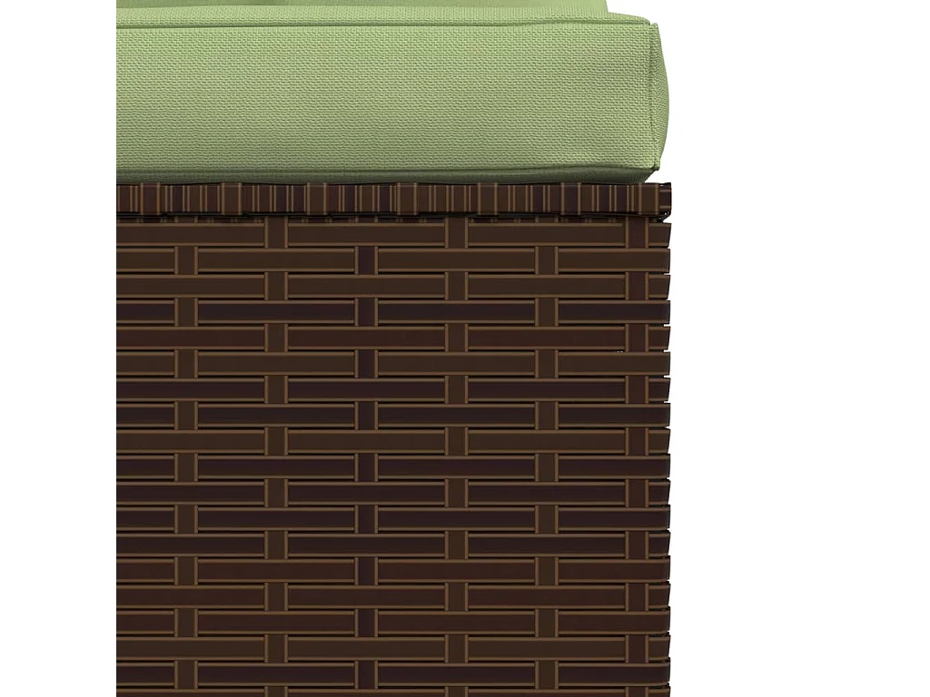 Garten-Mittelsofa mit Kissen Braun Poly Rattan
