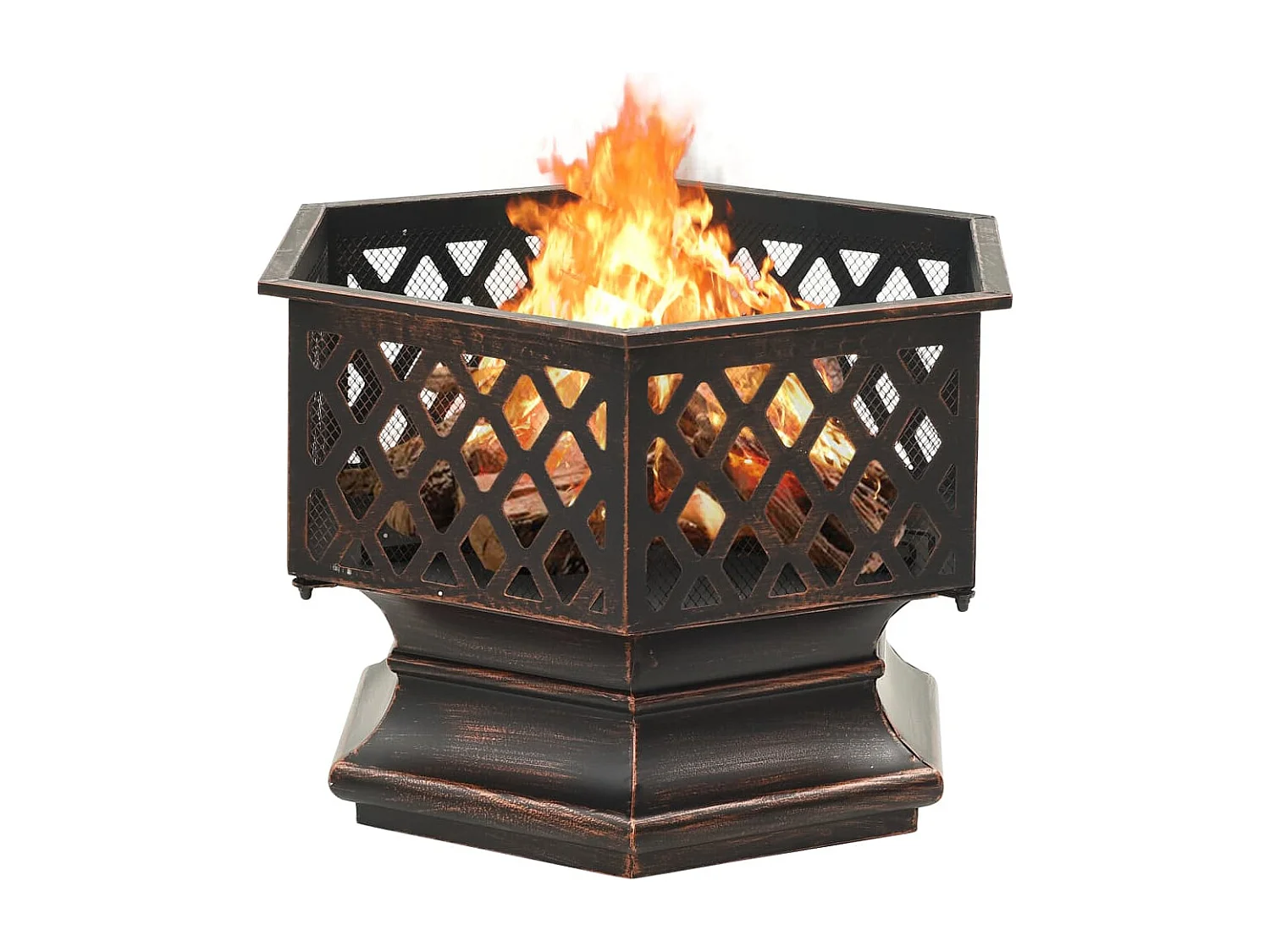 Vuurplaats met pook XXL 62x54x56 cm staal