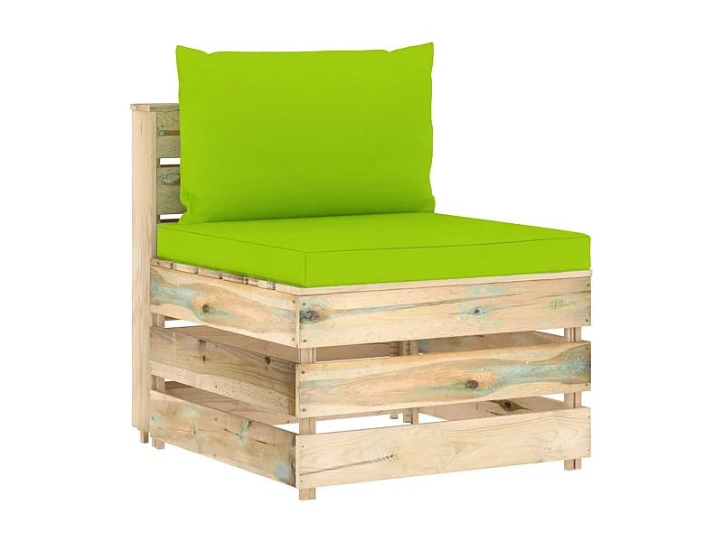 Canapé central sectionnel avec coussins Bois imprégné de vert