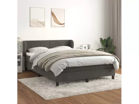 Kauf Unique Boxspringbett und Matratze Dunkelgrau 140x200cm Samt