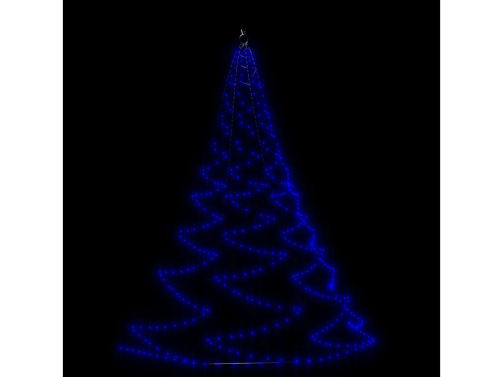 Arbre mural avec crochet métallique 720 LED Bleu 5 m Int/Ext