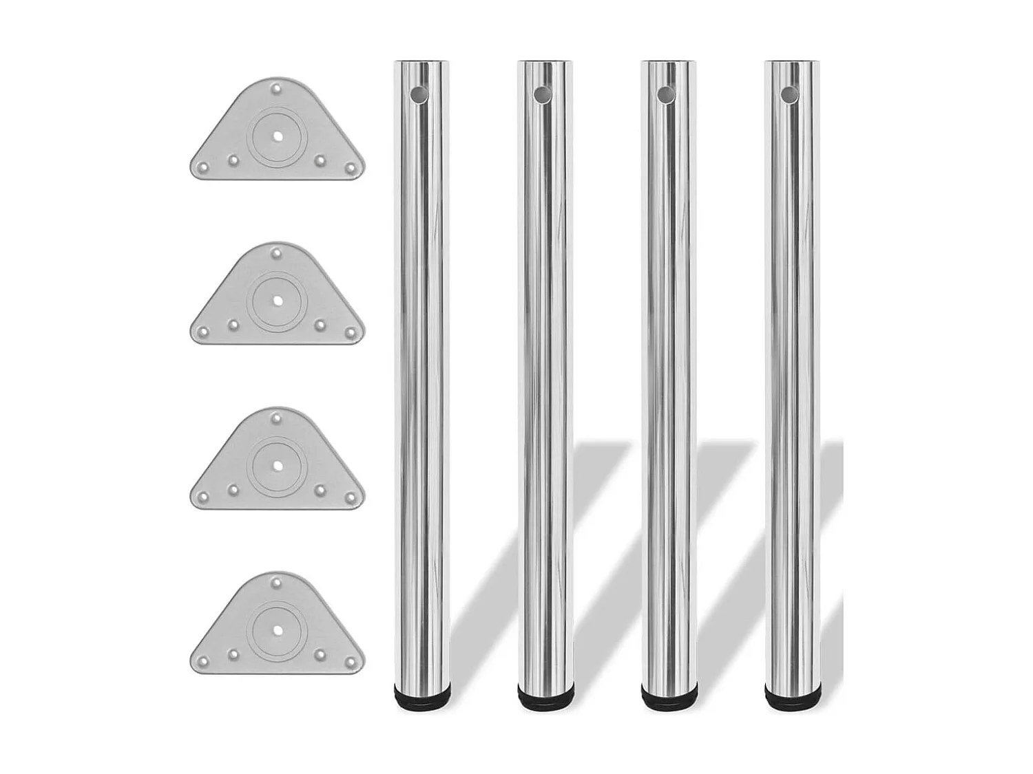Tafelpoten in hoogte verstelbaar chroom 710 mm 4 st
